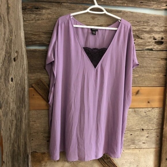 TORRID Plus Size 5 Purple Drop Shoulder Blouse - Picture 1 of 4
